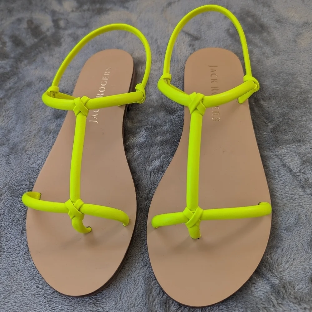 Jack Rogers Bea Neon Yellow‎ Strappy Sandals